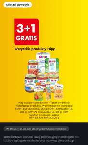 Produkty Hipp 3+1 gratis w Biedronce Mleko 33,70 zł/szt.