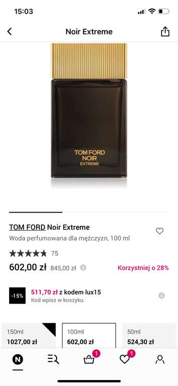 Woda perfumowana Tom Ford Noir Extreme 100ml