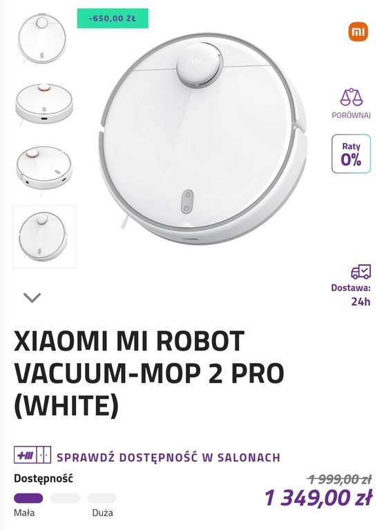 XIAOMI MI ROBOT VACUUM-MOP 2 PRO Biały