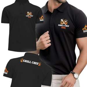 Koszulka Polo Grill Chef z personalizowanym imieniem za 31,50 zł - rozmiary od XS do 5XL
