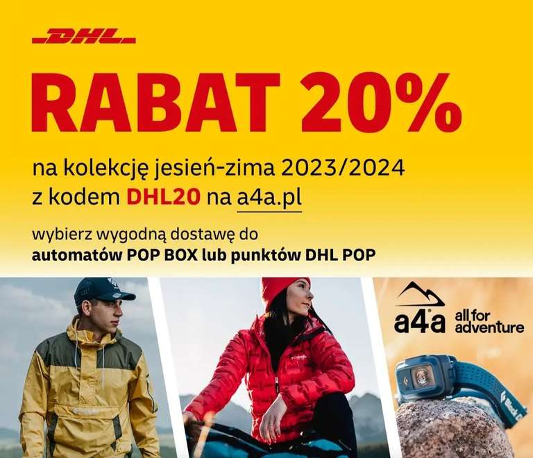Kupon 20% na a4a.pl na odzież i sprzęt outdoorowy