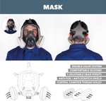 Pełna maska przeciwgazowa RHINO RH-7011 - do oparów organicznych, kwaśnych gazów, fumigacji, farby + 10 filtrów i rękawiczki