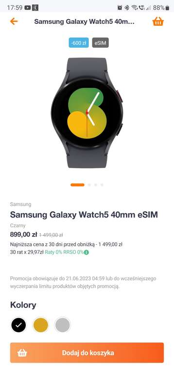 Samsung galaxy watch 5 40mm LTE, możliwe 549zł Orange Flex