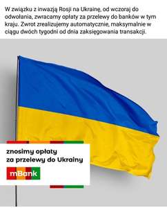 MBank: Brak opłaty za przelewy do banków na Ukrainie