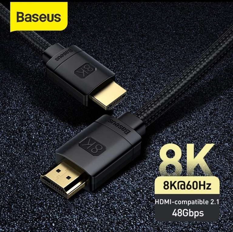 Kabel HDMI Baseus 2m 2.1 8K/ 60Hz 4K / 120Hz 48Gbps