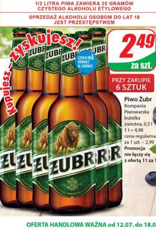 Piwo Żubr 500ml DINO przy zakupie 6 szt