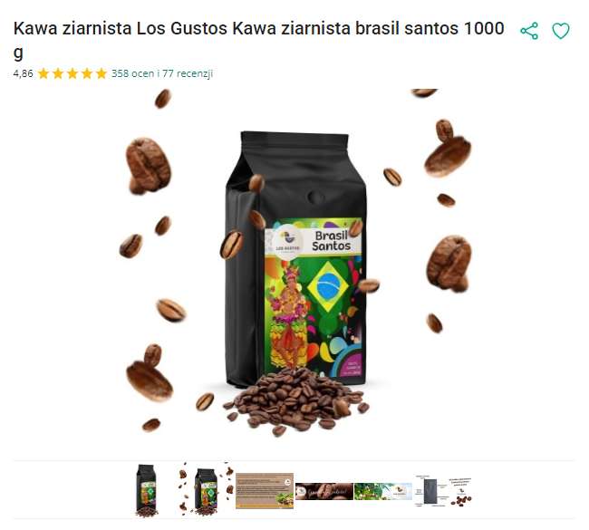 Kawa ziarnista LOS GUSTOS BRASIL 100% Arabica świeżo palona