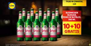 Piwo Budweiser Budvar butelka 0,5L 10+10 gratis (cena regularna 5,19zł) @Lidl