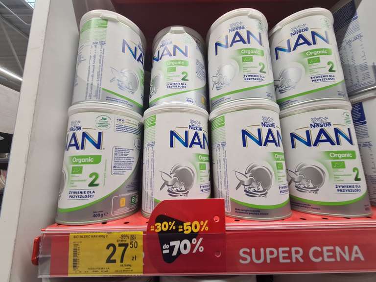 Nabiał Mleko Nestle nan organic 400g dla niemowląt w Carrefour