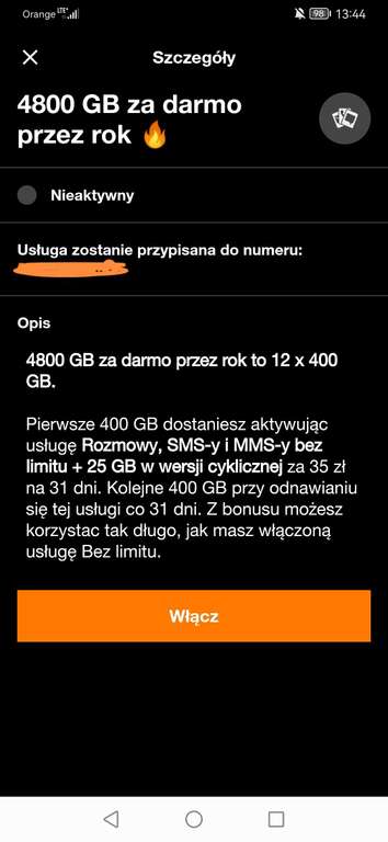 400 GB na miesiac w Orange na kartę