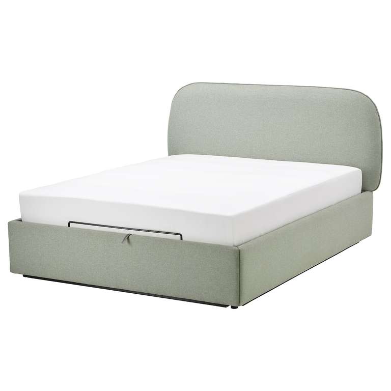 Łóżko z pojemnikiem VADHEIM - jasnozielony - IKEA (IKEA Family) 140x200 i 160x200 (możliwe jeszcze mniej, patrz opis)