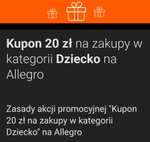 Kupon Allegro 20zł na kategorię Dziecko mwz 60zł (w Powiadomieniach) @allegro