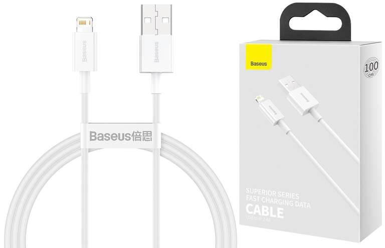 Kabel USB - Lightning BASEUS Superior Series CALYS-A02 1m Biały