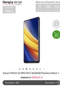 Smartfon Xiaomi POCO X3 PRO NFC 8/256GB Phantom Black 120Hz