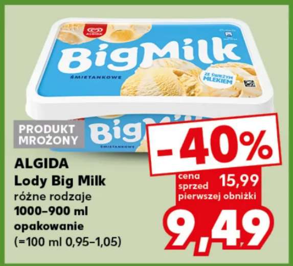 Lody Big Milk 1L/900ml Algida @Kaufland
