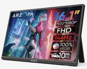 ARZOPA 16.1” 144Hz 1080p przenośny monitor | $80.05