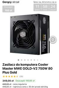 X-KOM Gorący strzał - Zasilacz Cooler Master MWE GOLD-V2 750W 80 Plus Gold [MPE-7501-AFAAG-EU]