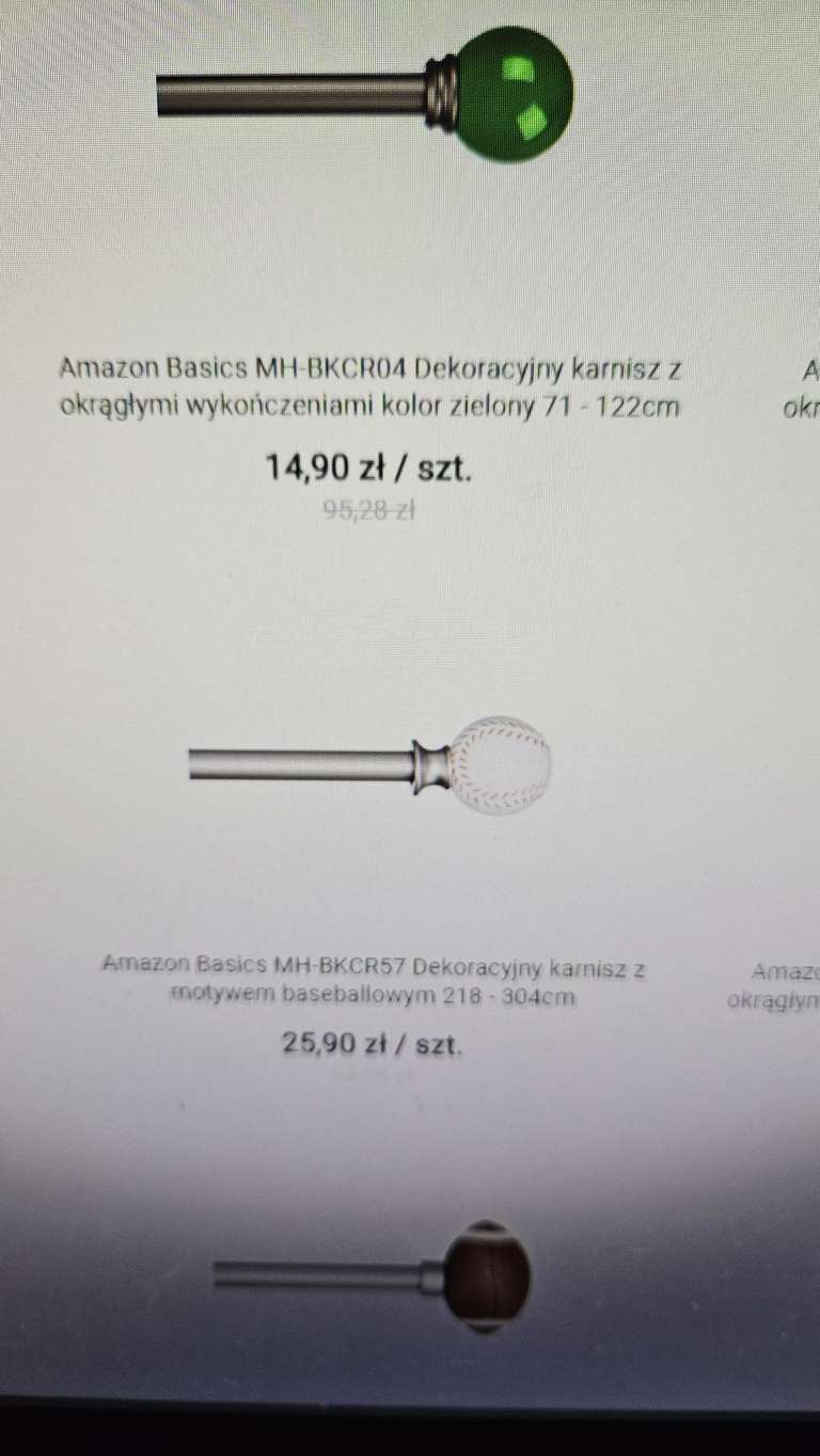 Amazon Basics MH-BKCR51 Dekoracyjny karnisz z motywem futbolu amerykańskiego 218 - 304cm