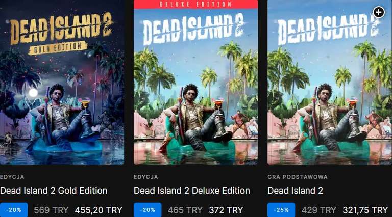Dead Island 2 za 47,83 zł, Dead Island 2 Deluxe Edition za 55,30 zł i Dead Island 2 Gold Edition za 67,67 zł @ Gry PC Epic Games Turcja