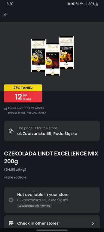 czekolada lindt excellence mix 200g