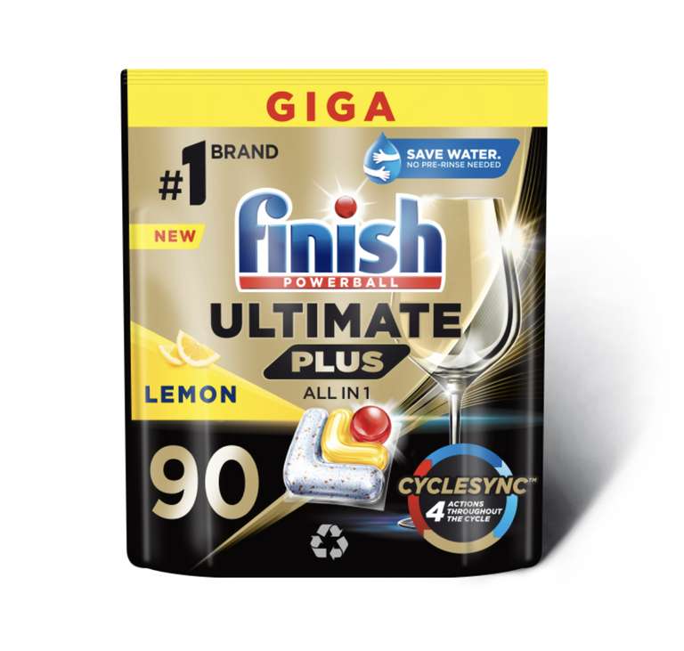 Kapsułki do zmywarki Finish Ultimate Plus 90 sztuk Lemon
