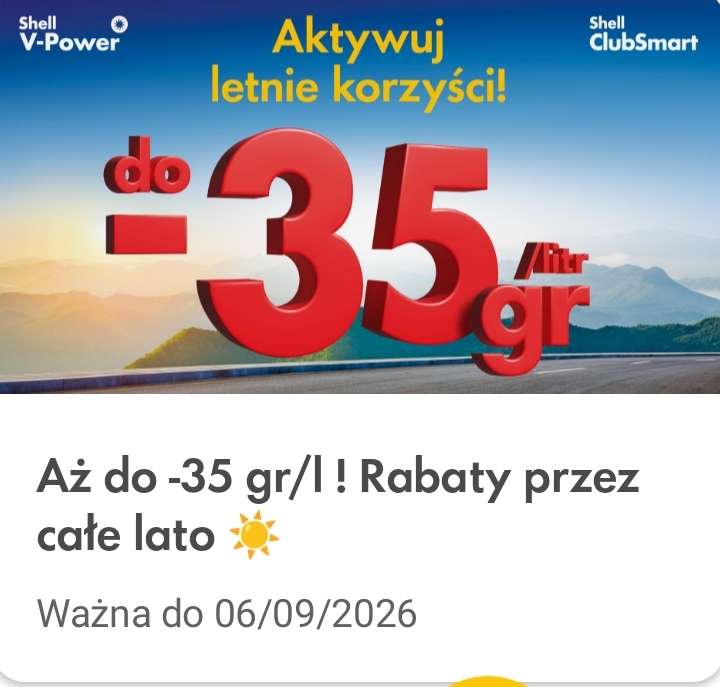 Shell Aktywuj letnie korzyści! -35gr/l -20gr/l -15gr/l
