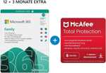 Microsoft 365 Family (15 miesięcy) + Norton 360 Deluxe (15 miesięcy) lub McAfee Total Protection (12 miesięcy)