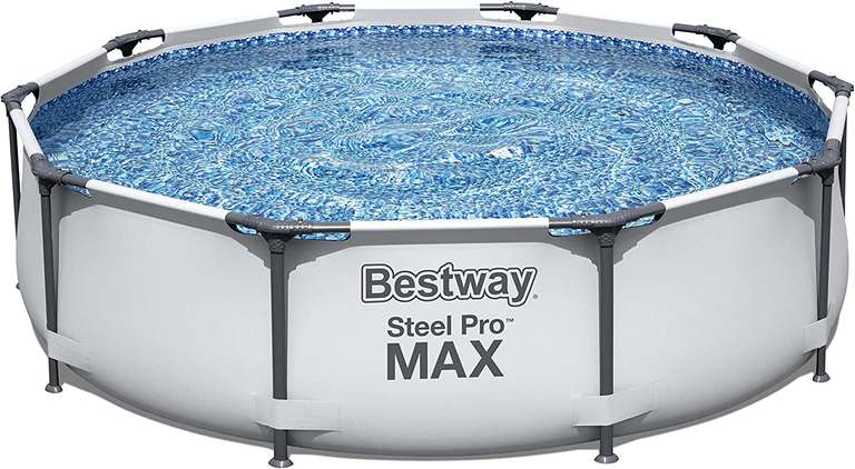 Bestway Steel Pro Max Basen Stelażowy, 4678, Szary/Biały, ‎305 x 305 x 76 cm