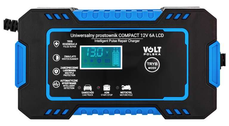 Prostownik do akumulatorów VOLT COMPACT 12V 6A z funkcją naprawy