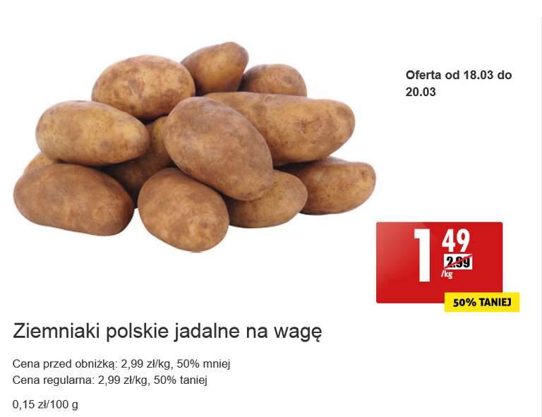 Ziemniaki polskie kg @Biedronka