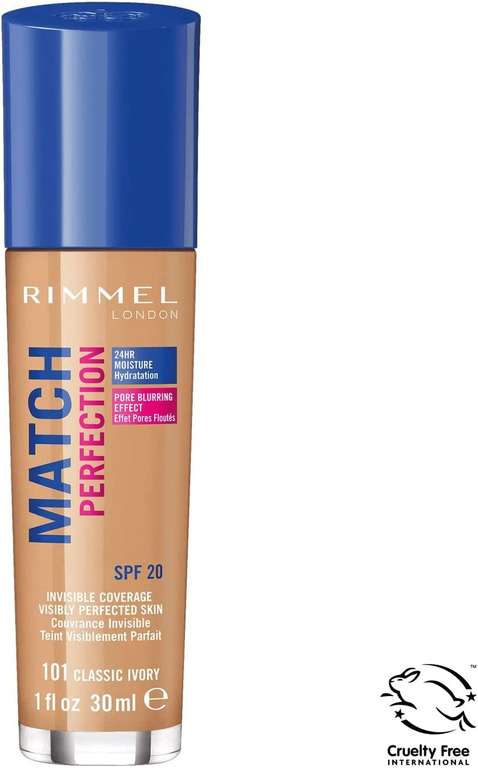 Rimmel Match Perfection - nawilżający podkład do twarzy, nr 100