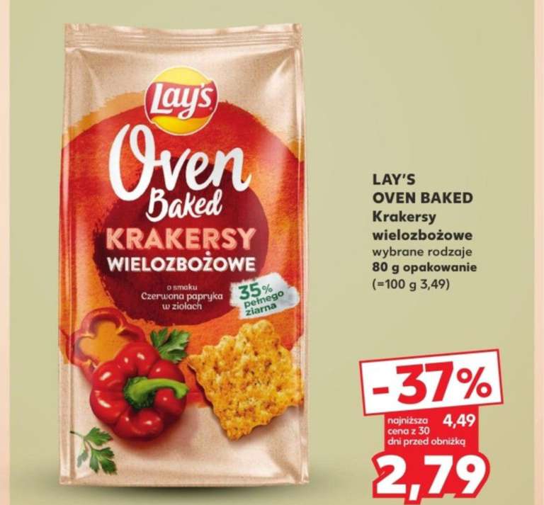 Lay's Oven Baked krakersy wielozbożowe, wybrane rodzaje, 80 g