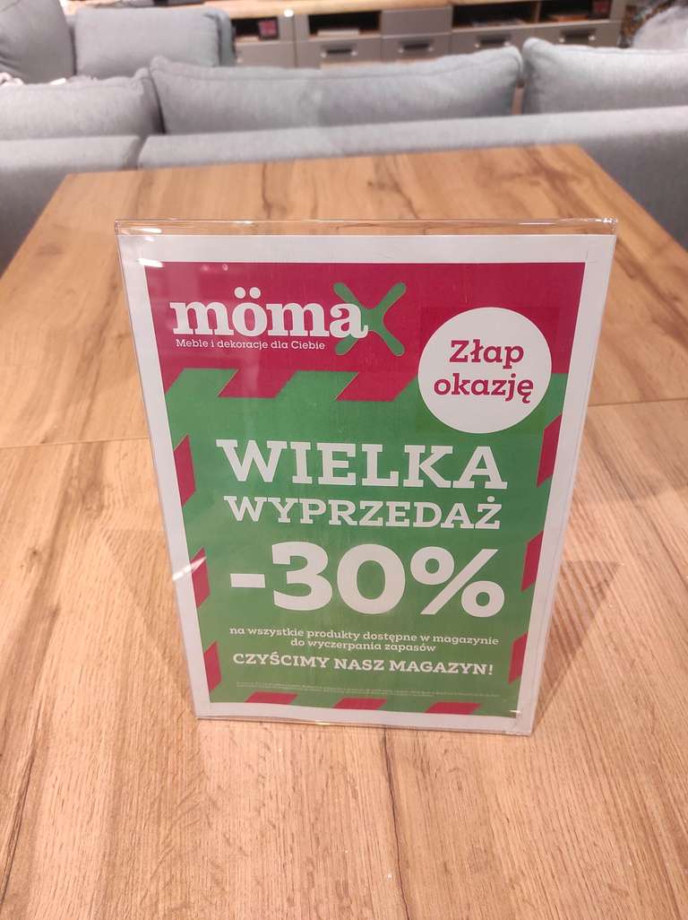 Wyprzedaż - 30% w Momax Bielany Wrocławskie