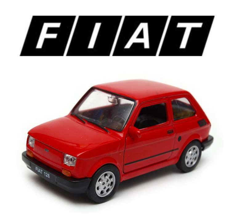 FIAT 126p MALUCH METAL MODEL WELLY 1:34 czerwony kaszlak