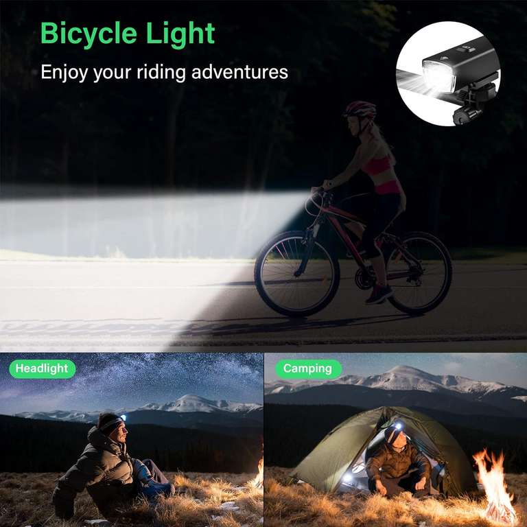Oświetlenie rowerowe, latarka 1000 lumenów