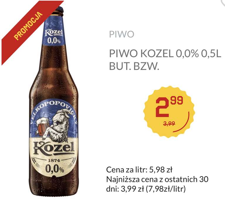 Piwo Kozel Cerny, Lezak i bezalkoholowe - Duży Ben