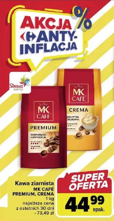 Kawa MK Cafe Premium 1kg ziarnista