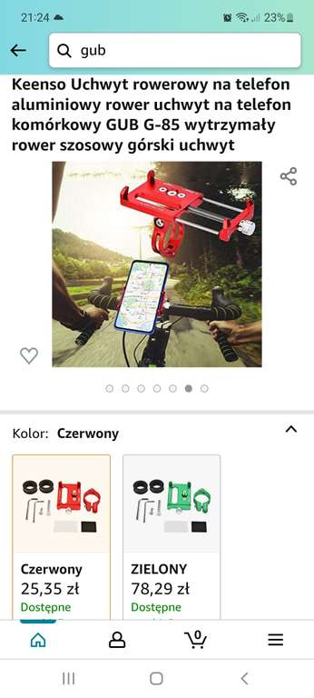 Amazon.pl Uchwyt rowerowy na telefon aluminiowy rower uchwyt na telefon komórkowy GUB G-85