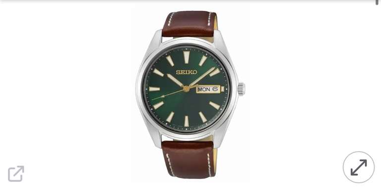 Męski zegarek SEIKO Neo Classic Quartz Green Dial SUR449P1 | 149$
