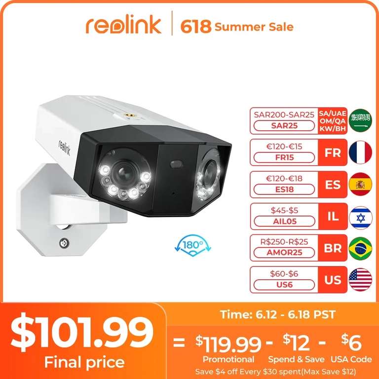 Kamera zewnętrzna Reolink Duo 2 PoE (4K, 8MP, 2 obiektywy, obraz 180 stopni) @ Reolink