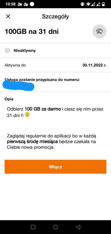 Dodatkowe 100GB internetu - Orange karta