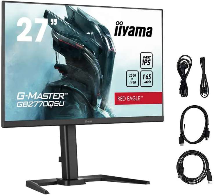 Monitor iiyama G-Master GB2770QSU-B5 RedEagle 27" WQHD IPS LED 0,5ms 165Hz /HDMI, DP/ FreeSyncPremium Pro FlickerFree BlackTuner