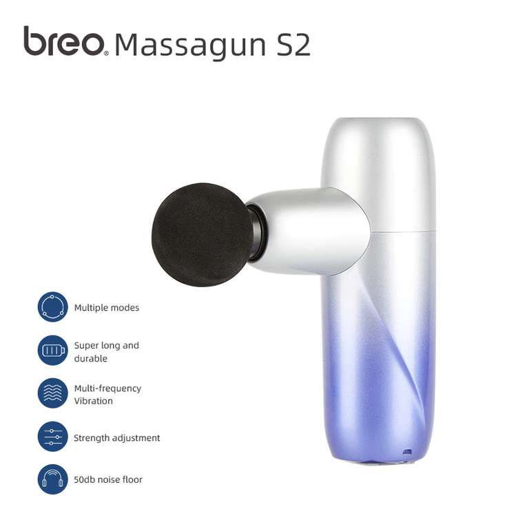 Przenośny pistolet do masażu z 4 głowicami Breo Massagun S2 za 26.23$