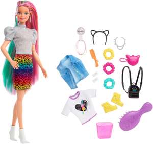 Barbie Lalka Fryzura Kolorowa panterka GRN81