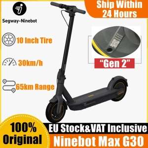 Hulajnoga elektryczna Ninebot by Segway KickScooter MAX G30 (350 W, koła 10", 65 km zasięgu, 30 km/h), $561,25, wysyłka z PL @ DHgate