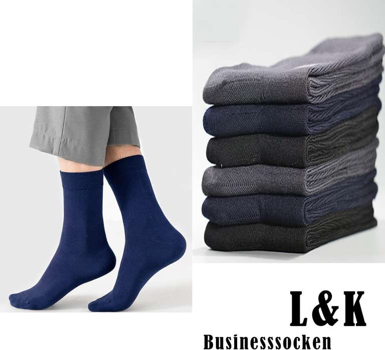 L&K Skarpety biznesowe bawełniane 12 par/kpl