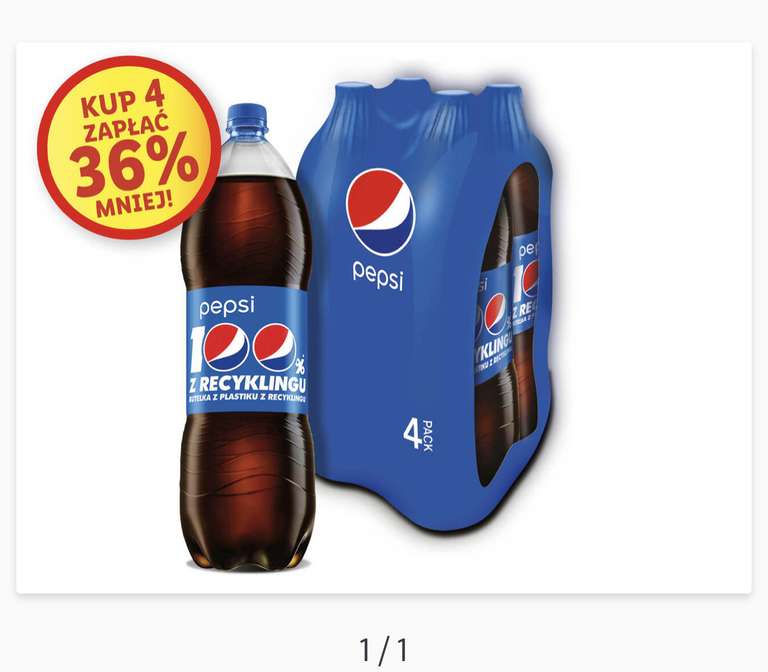 Pepsi przy zakupie 4, cena za butelkę