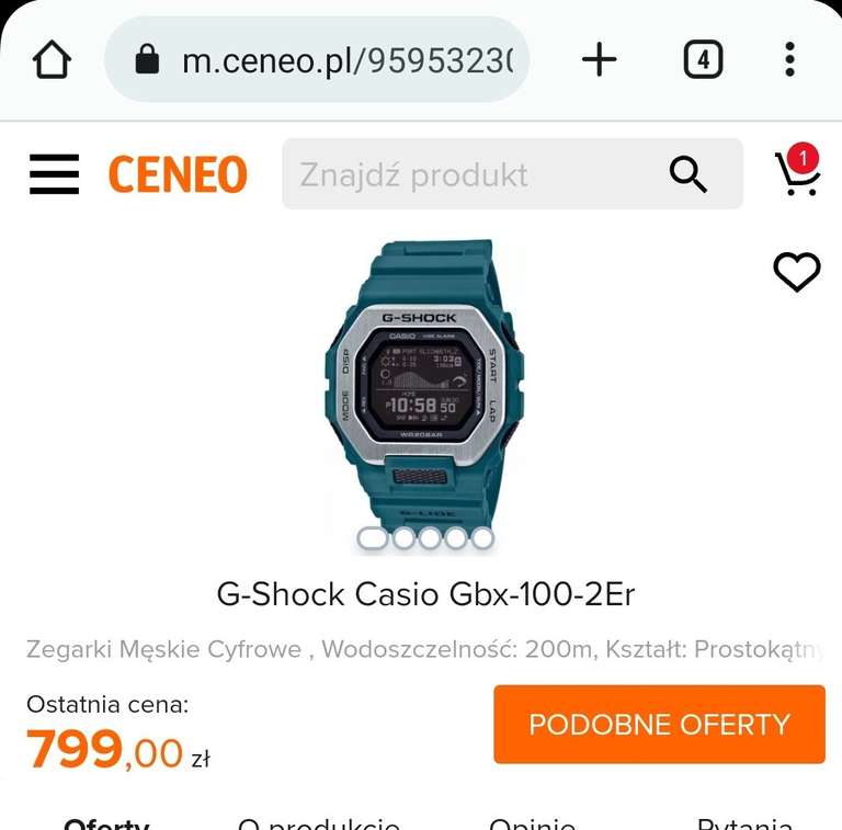 Zegarek Casio GBX-100-2ER (cena przy zakupie dwóch)