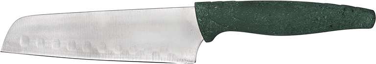 Nirosta 681076 Nóż kuchenny Santoku, nóż do cięcia, japoński nóż, zielony, organiczny uchwyt z tworzywa sztucznego, stal nierdzewna, 24,5 cm