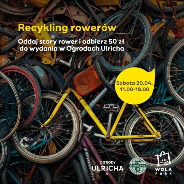 Recykling rowerów, czyli drugie życie dwóch kółek >>> oddaj rower, akcesoria, części, ubrania i odbierz voucher 50 zł do Ogrodów Urlicha